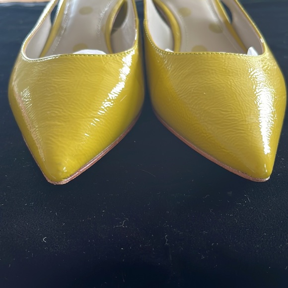 Boden Florrie Patent Leather Mud Block Heel Slingback Pumps Mustard EU 41 - Picture 3 of 6